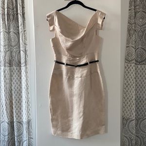 Black Halo Jackie O platinum linen dress